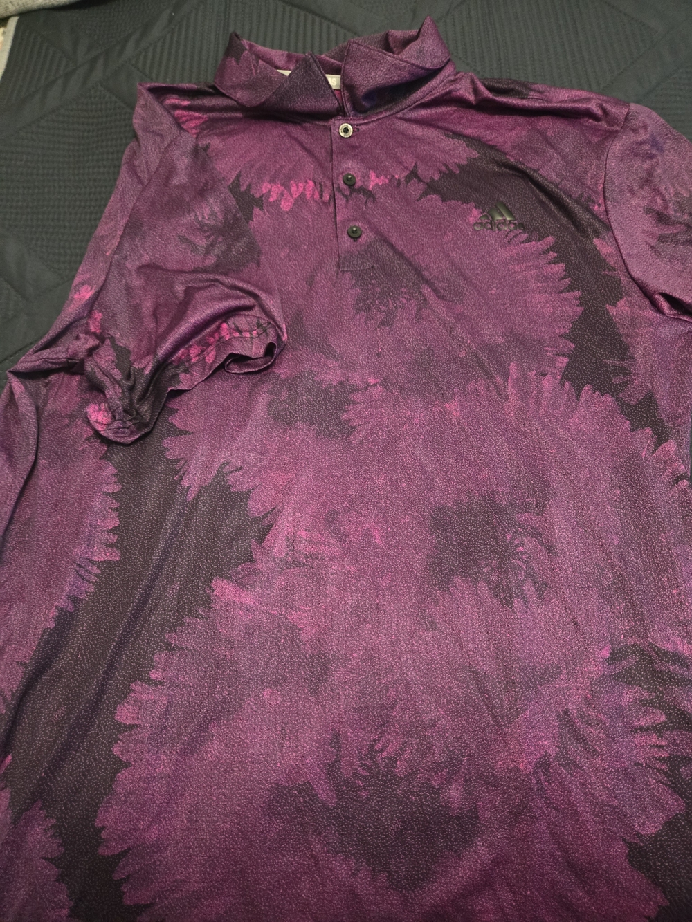 adidas Men's Purple Tie-Dye Style Polo